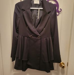NWT Japanese shibuya gyaru brand Delyle Noir black A line blazer coat